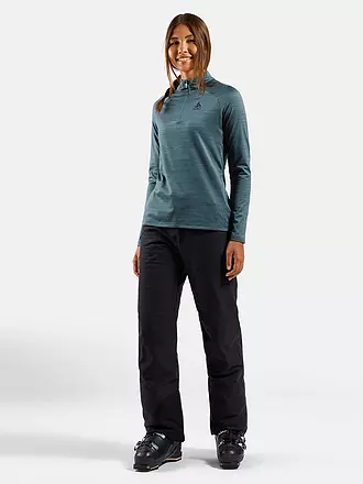 ODLO | Damen Unterzieh Zipshirt Essentials Ceramiwarm | blau